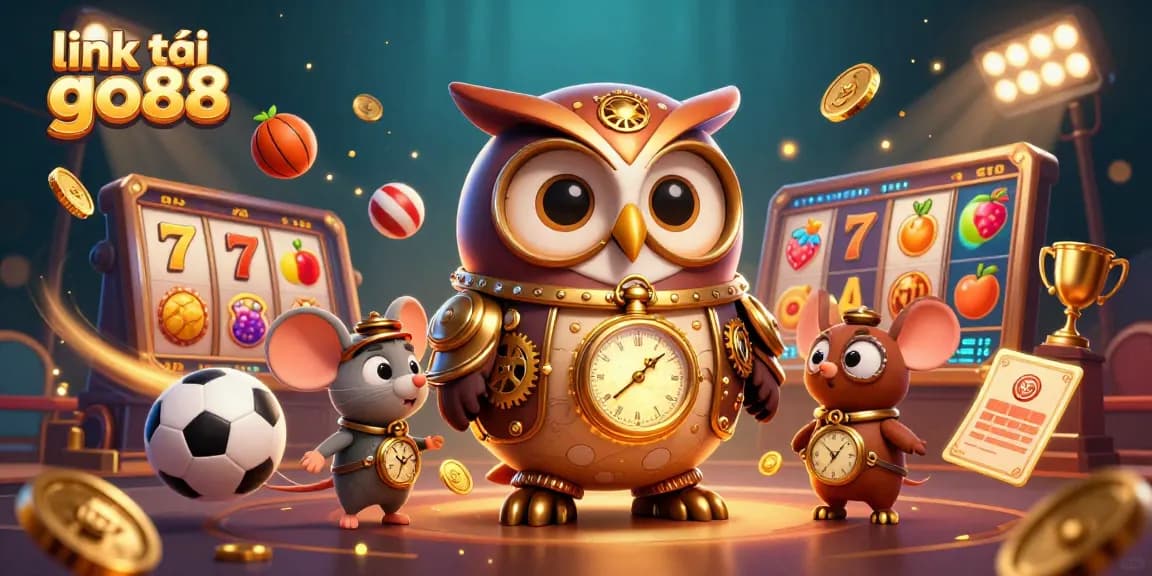 Engage with exciting gaming moments and link tải go88 in a vibrant casino-themed 3D illustration.