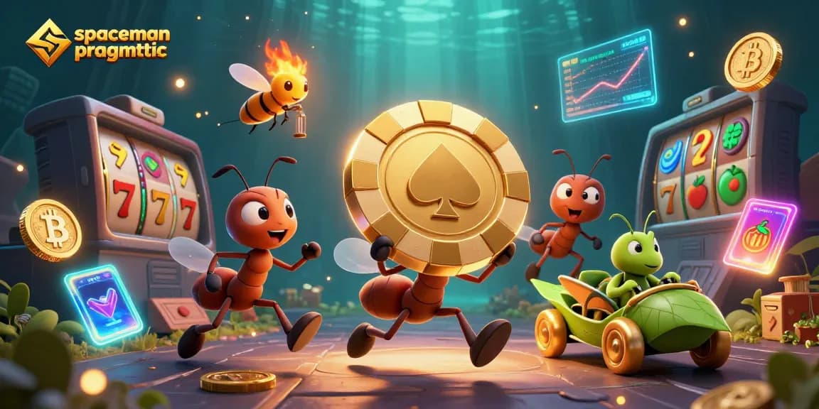 Spin and win with Spaceman Pragmatic, a thrilling 3D casino heist scene featuring vibrant gambling elements.