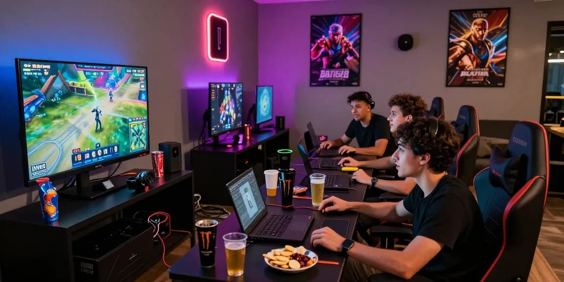 Pengalaman bermain game online di BATIK88 dengan teman-teman di ruangan modern.