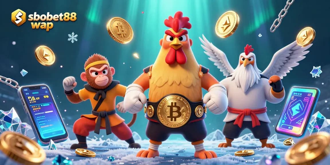 Bet on sbobet88 wap with vibrant characters and dynamic digital casino elements.