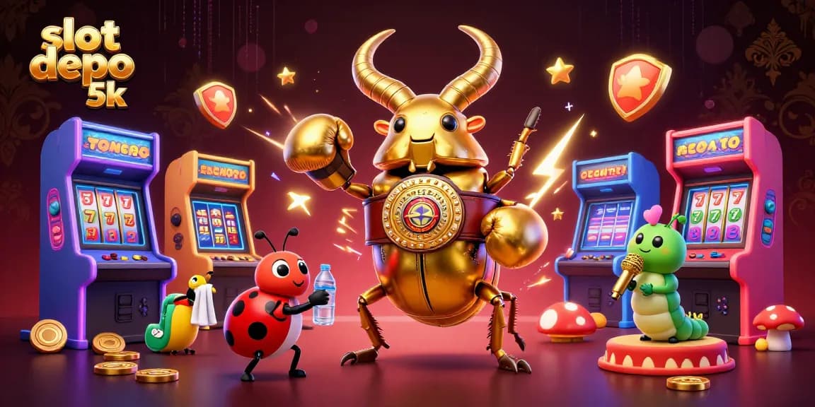 Experience thrilling gameplay with slot depo 5k, surrounded by vibrant casino-style elements.