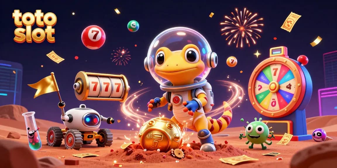 Engage with the thrilling excitement of toto slot in a colorful alien casino environment.