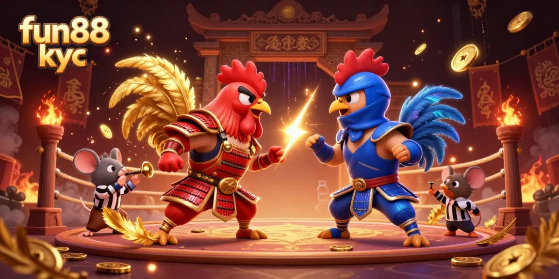 Chơi cá cược thú vị với fun88 kyc qua cuộc chiến gà giữa samurai và ninja.