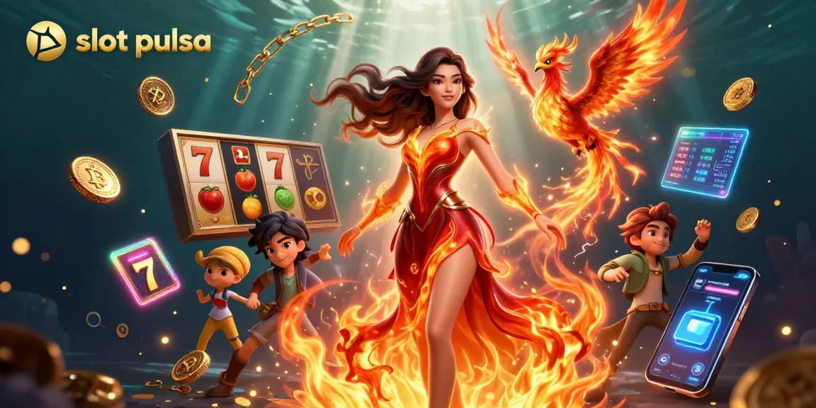 Rasakan sensasi jackpot dengan slot pulsa dalam adegan perjudian online yang penuh warna ini