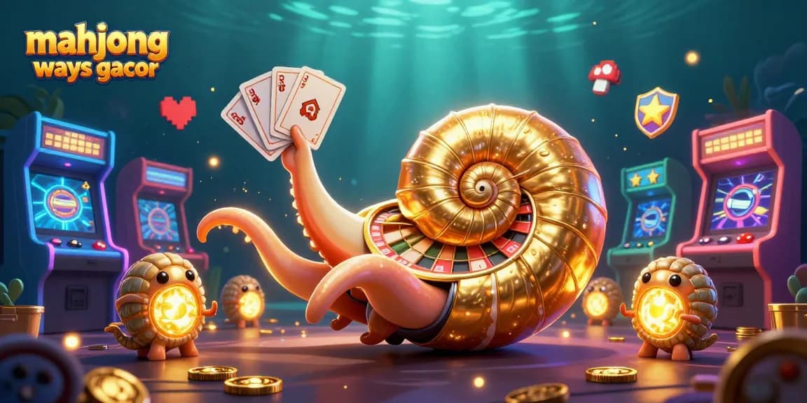 Engage with mahjong ways gacor as 3D characters plunge into an energetic casino scene filled with vibrant game elements.