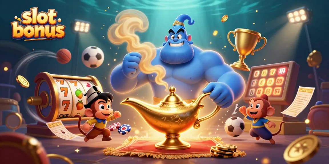 Experience the thrilling slot bonus action with our exciting casino illustration featuring charismatic characters and elements.