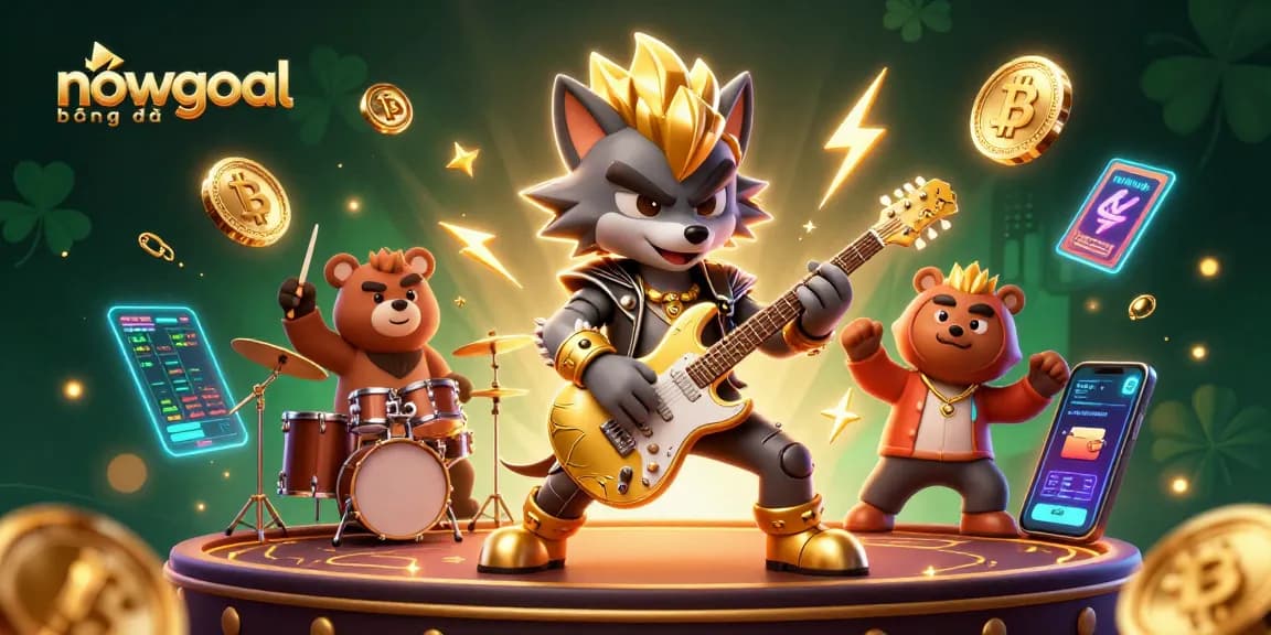 Engage with nowgoal bóng đá through lively 3D casino action featuring a rock star wolf and drummer bear.