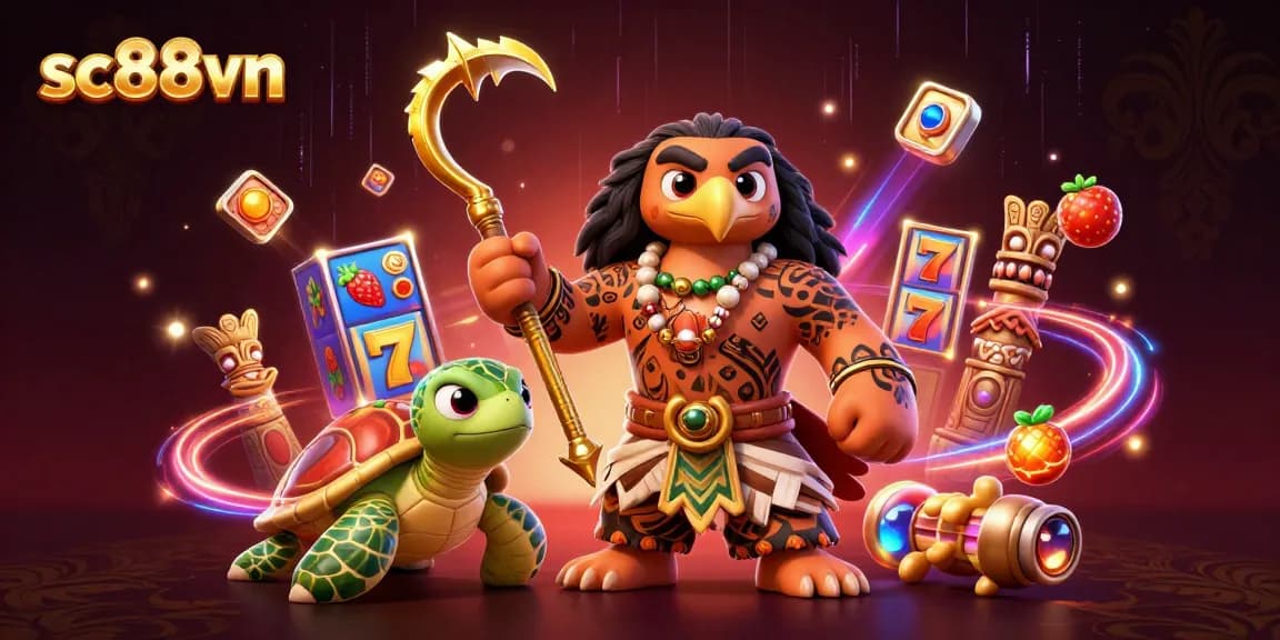 Engage in thrilling action at sc88vn with vibrant slot symbols and dynamic 3D characters.