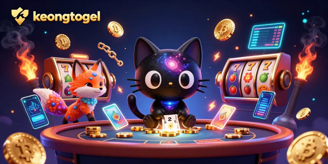 Spin the reels at keongtogel with exhilarating jackpots and shining coins in a vibrant casino scene.