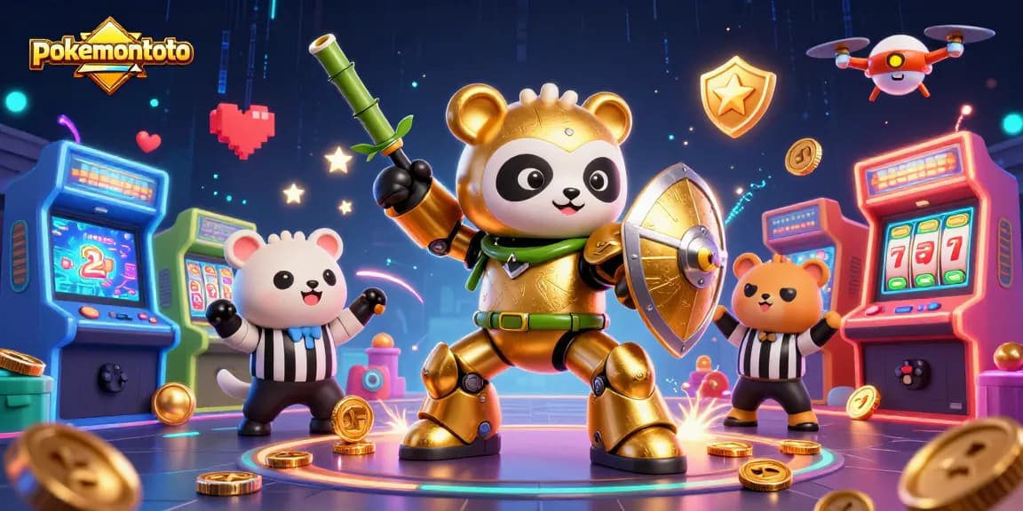 Gali kemenangan di pokemontoto dengan ilustrasi digital 3D permainan slot yang penuh warna.