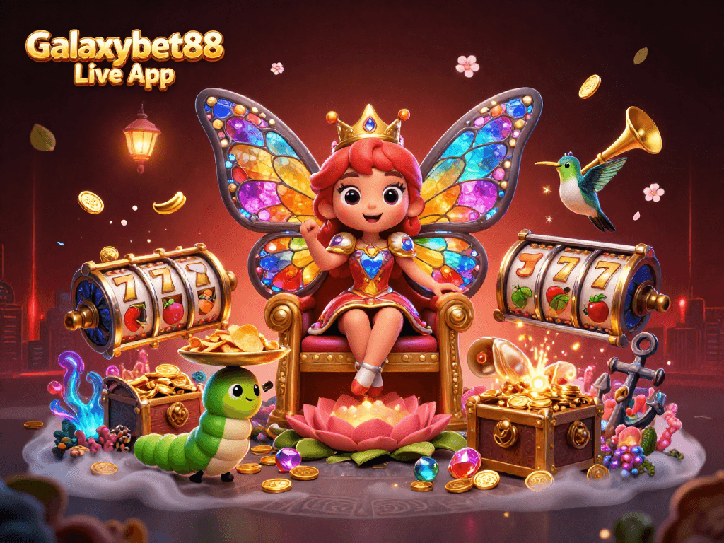 Experience fun with Galaxybet88 Live App, where 3D characters celebrate thrilling casino wins.