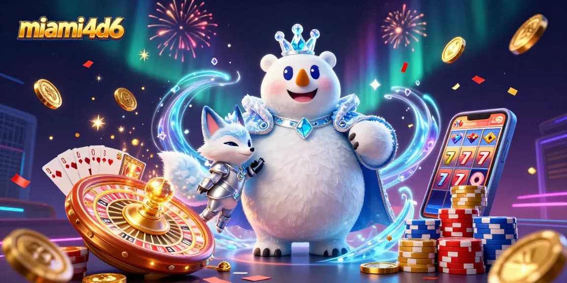 Spin and win with miami4d6 in a magical casino scene filled with treasures.