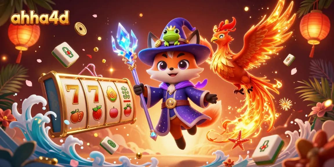 Menangkan hadiah berlimpah dengan ahha4d dan simbol keberuntungan yang mengelilingi permainan slot inovatif.