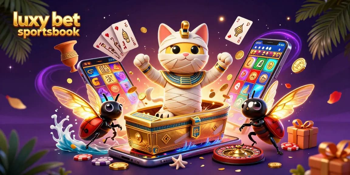Engage with luxy bet sportsbook in a colorful pyramid casino scene featuring ancient Egyptian elements.
