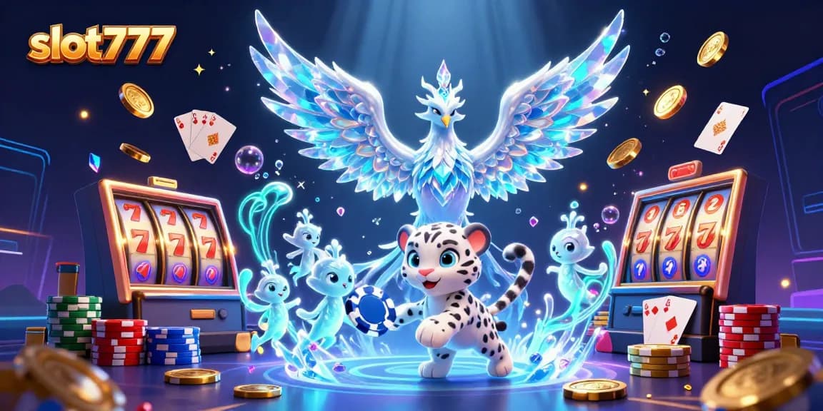 Menang besar di slot777 sambil menyaksikan phoenix es berkilau memancarkan cahaya.