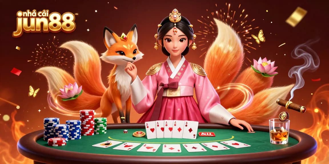 Experience excitement with nhà cái jun88 as players enjoy a vibrant casino scene featuring poker elements.