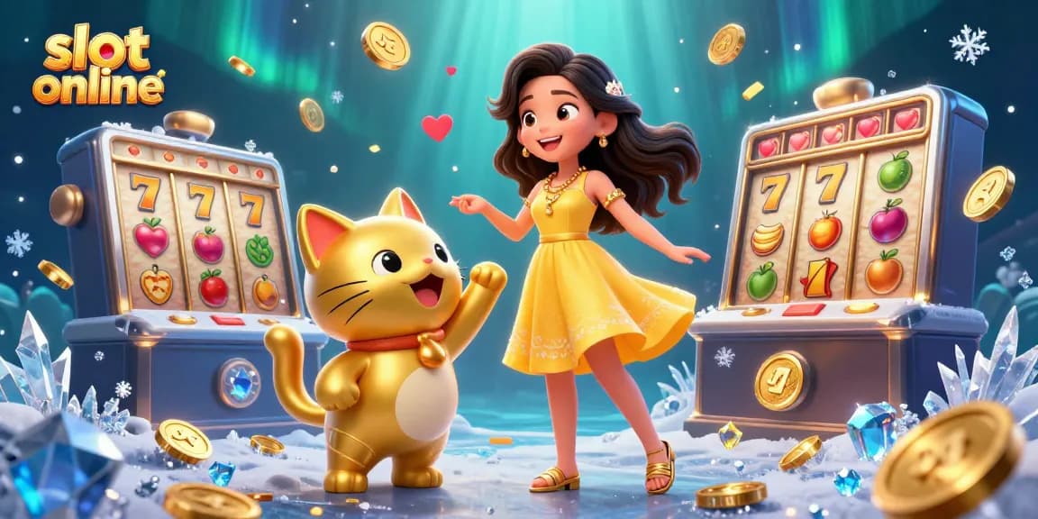 Spin and win with slot online games in this vibrant casino-themed illustration.