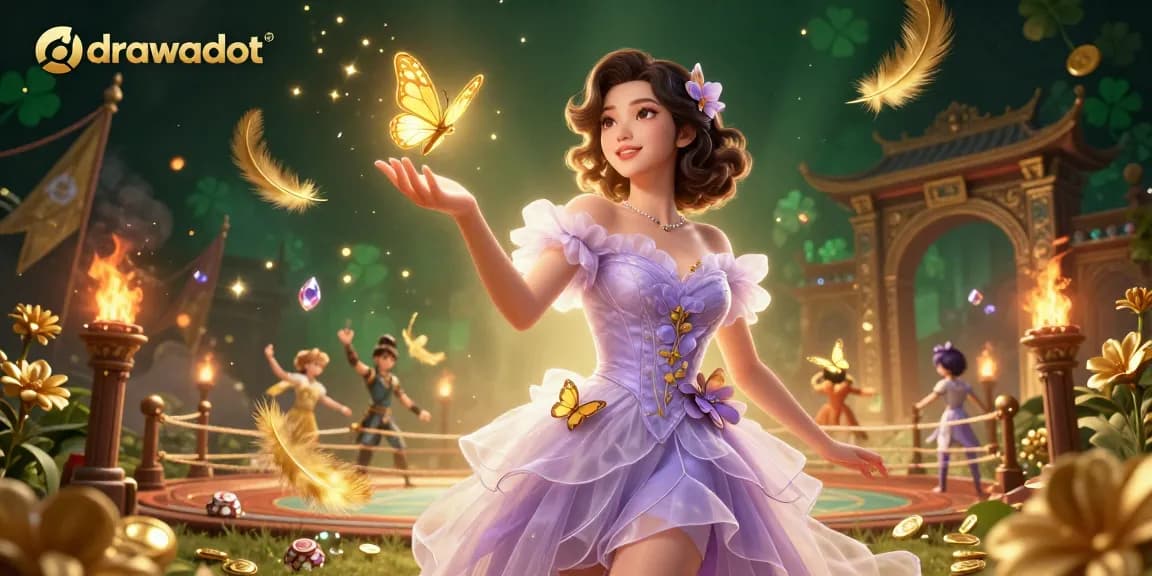 Experience the excitement of drawadot's virtual casino with stunning visuals and gaming elements.