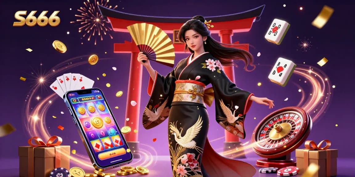 S666 players engage in exciting gaming with dynamic slot games and rich casino elements, showcasing vibrant interactions.
