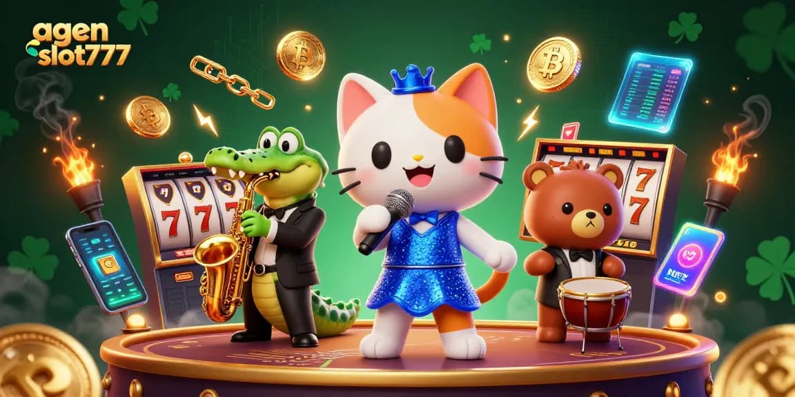 Experience excitement with agen slot777 through slot reels and jackpot counters in vibrant 3D illustration.
