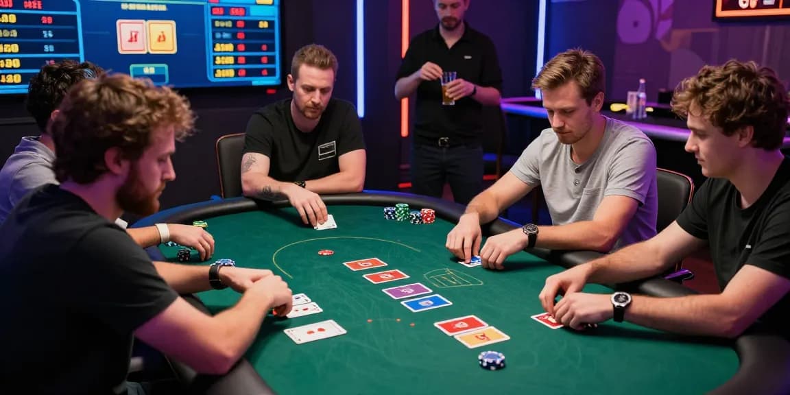 Tampilan permainan dewapoker dengan pemain beragam menikmati suasana kasino yang seru dan sosial.