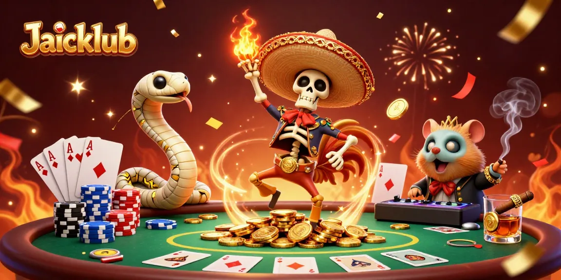 Engage in thrilling gaming at Jaiclub with vibrant characters enjoying a festive casino atmosphere.