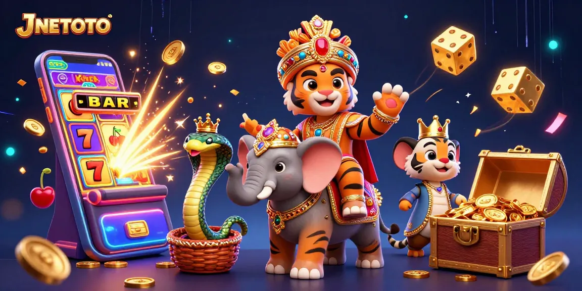 Menangkan jackpot di JNETOTO melalui ilustrasi kasino yang mengesankan dengan simbol slot yang berkilauan.