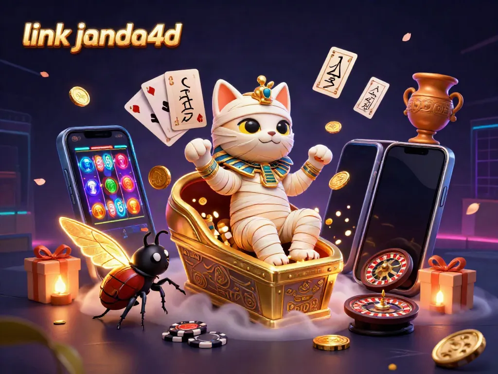 Menangkan permainan yang menarik dengan link janda4d, mumi kucing 3D dan elemen kasino.