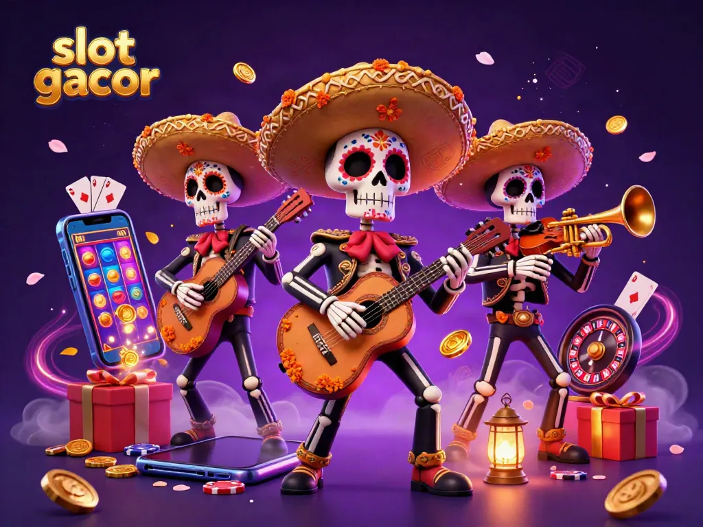 Experience the vibrant energy of slot gacor with a lively mariachi band and explosive gaming elements.
