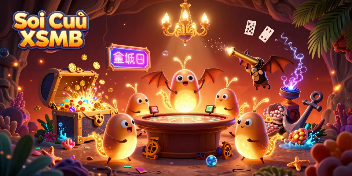 Illuminate your Soi Cầu XSMB experience with vibrant casino-themed glowworm illustration.