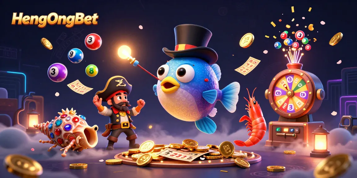 Engage in exciting gameplay at HengOngBet with vibrant lottery elements and captivating characters.