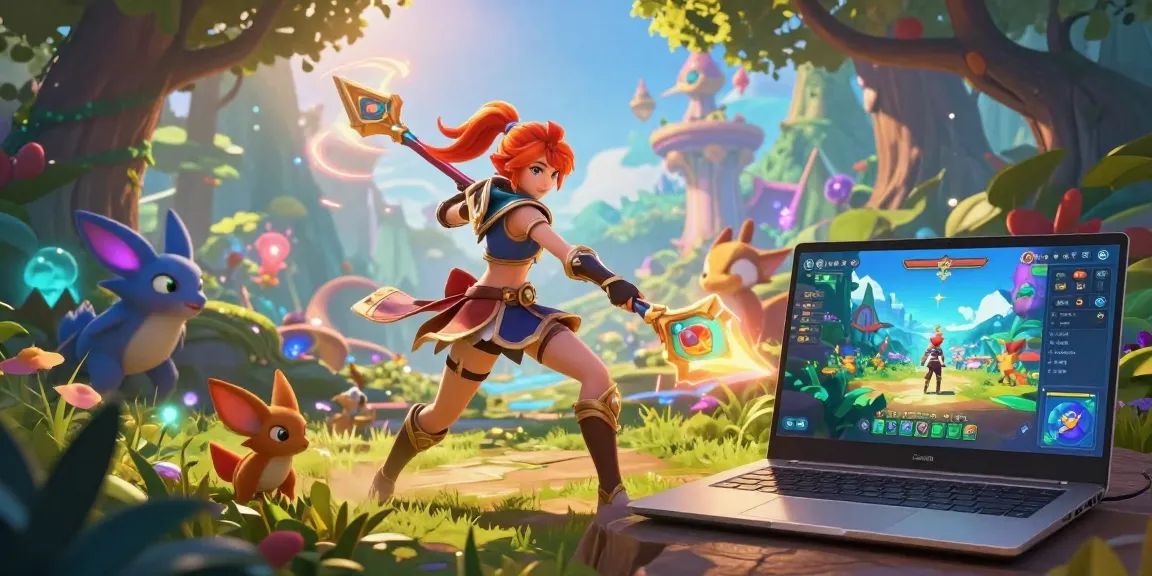 Immersive female hentai game scene with a magical protagonist battling in a vibrant enchanted forest.