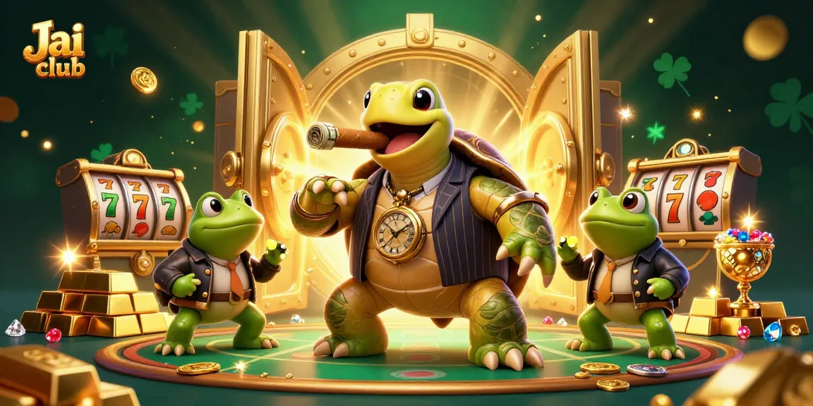 Enjoy thrilling gameplay at Jai Club with an exciting gaming scene featuring a snapping turtle and bullfrog enforcers.