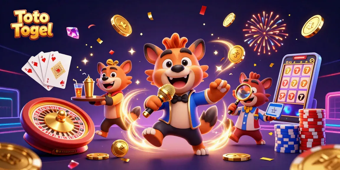 Toto Togel menghadirkan suasana kasino yang meriah dengan hyena komedi, koin emas, dan permainan menarik.