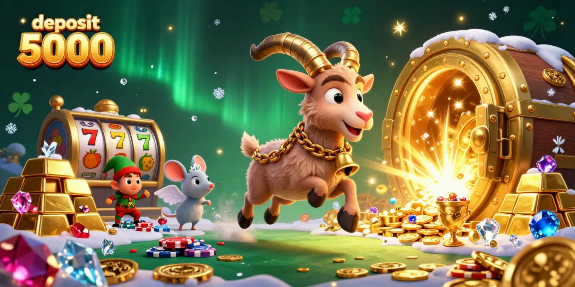 Experience the excitement of deposit 5000 with a lively casino scenario featuring Krampus and festive characters.